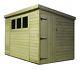 Garden Shed 10x6 Pent Pressure Treated Tongue And Groove 3 Windows Door Right
