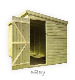 Garden Shed 12x7 Shiplap Pent Roof Tanalised Windows Pressure Treated Door Right