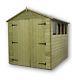 Garden Shed 6x12 Shiplap Apex Tanalised Pressure Treated With Window Double Door