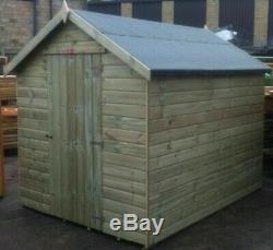GARDEN SHED 6x4 APEX TANALISED PRESSURE TREATED WOODEN T&G HUT CHEAP & FAST