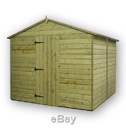 GARDEN SHED 8X10 SHIPLAP APEX ROOF TANALISED PRESSURE TREATED