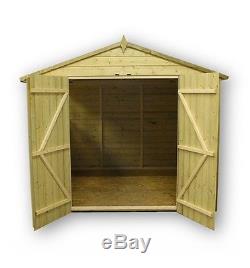 Garden Shed 8x12 Shiplap Apex Tanalised Pressure Treated With Double Door