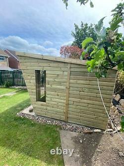 GARDEN SHED SUMMER HOUSE TANALISED SUPER HEAVY DUTY 10x8 19MM T&G. 3X2