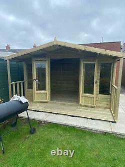 GARDEN SHED SUMMER HOUSE TANALISED SUPER HEAVY DUTY 12x12 19MM T&G. 3X2