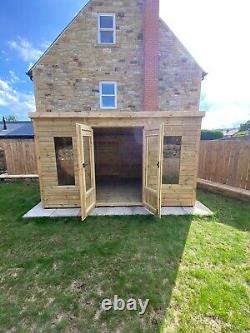 GARDEN SHED SUMMER HOUSE TANALISED SUPER HEAVY DUTY 12x8 19MM T&G. 3X2