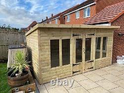GARDEN SHED SUMMER HOUSE TANALISED SUPER HEAVY DUTY 14x8 19MM T&G. 3X2