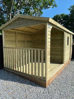 GARDEN SHED TANALISED SUPER HEAVY DUTY 16x8 19MM T&G. 3X2 WITH HOT TUB SHELTER