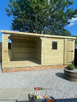 GARDEN SHED TANALISED SUPER HEAVY DUTY 16x8 19MM T&G. 3X2 WITH HOT TUB SHELTER