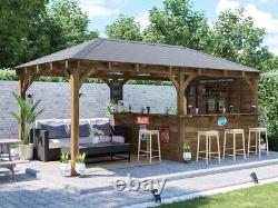 Garden Bar Wooden Outdoor Pub Shed Gazebo Kiosk Counter 6mx3m Leviathan SideWall