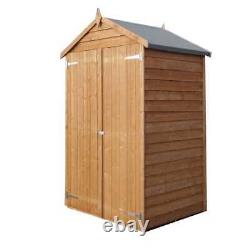 Garden Outdoor Storage Overlap 4ft x 3ft Wooden Apex Shed with Double Doors