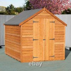 Garden Outdoor Storage Shed Shire Overlap 8' x 6' With Window and Double Door