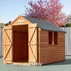 Garden Outdoor Storage Shed Shire Overlap 8' x 6' With Window and Double Door