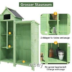 Garden Outdoor Wooden Utility Tool Storage Box Shed Cabinet 118x54x173 cm Green