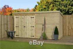Garden Shed 10x5 Shiplap Pent Shed Pressure Treated Tanalised With Double Door