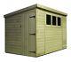 Garden Shed 10x8 Pent Shed Tongue And Groove 3 Windows Pressure Treated