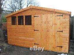 Garden Shed 12x10 Apex d/d 13mm t+g 3X2frame 1thick floor free erect