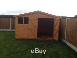Garden Shed 12x8 apex double doors 13mm kiln dried t+g 3X2 frame 1thick floor