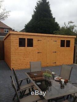 Garden Shed 14x10 Pent 13mm t+g including roof 3X2 framework 1thick floor