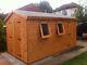 Garden Shed 14x8 apex 13mm t+g 2 opening win 3x2 frame 1thick floor free erect