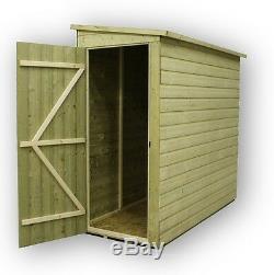 Garden Shed 4x3 Pent Pressure Treated Tongue Groove No Windows Door Right End