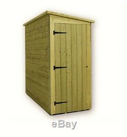 Garden Shed 4x3 Pent Pressure Treated Tongue Groove No Windows Door Right End