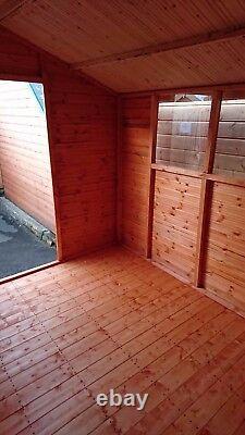 Garden Shed 6x8 Reverse Apex 12mm T&G Quality Wooden Hut With Double Doors