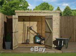 Garden Shed 7x5 Shiplap Pent Shed Pressure Treated Tanalised Double Door Left