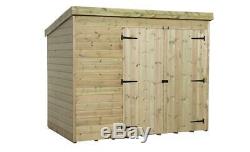 Garden Shed 7x7 Pent Shed Pressure Treated Tongue And Groove Double Door Right