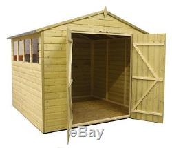 Garden Shed 8x8 Apex Shed Pressure Treated Extra Height 4 Windows