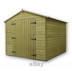 Garden Shed 8x8 Shiplap Apex Tanalised Pressure Treated With Double Door