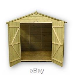 Garden Shed 8x8 Shiplap Apex Tanalised Pressure Treated With Double Door