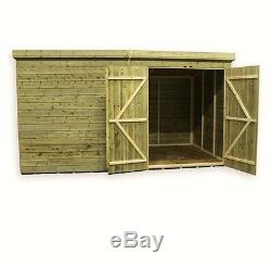 Garden Shed 9x4 Pent Shed Pressure Treated Tongue And Groove Double Door Right