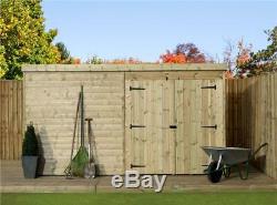 Garden Shed 9x5 Pent Shed Pressure Treated Tongue And Groove Double Door Right