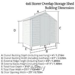 Garden Shed Bike Tool Patio Storage Apex Timber Wood Roof Outdoor Storer 4x6