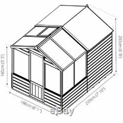Garden Shed Building Outdoor Traditional Apex Greenhouse Combi 8' x 6