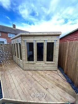 Garden Shed Corner Summer House Tanalised Super Heavy Duty 10x8 19mm T&g. 3x2