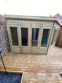 Garden Shed Corner Summer House Tanalised Super Heavy Duty 10x8 19mm T&g. 3x2
