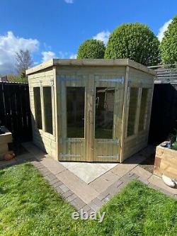 Garden Shed Corner Summer House Tanalised Super Heavy Duty 8x8 19mm T&g. 3x2