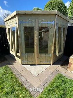 Garden Shed Corner Summer House Tanalised Super Heavy Duty 8x8 19mm T&g. 3x2