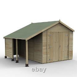 Garden Shed Log Store 10x8 Wooden Apex Timberdale Double Door Shed Workshop