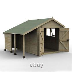 Garden Shed Log Store 10x8 Wooden Apex Timberdale Double Door Shed Workshop