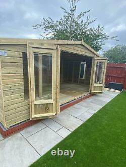Garden Shed Summer House Tanalised Super Heavy Duty 18x10 19mm T&g. 3x2