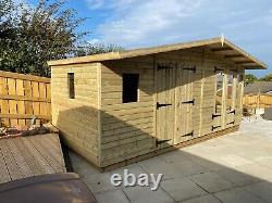 Garden Shed Summer House Tanalised Super Heavy Duty 18x8 19mm T&g. 3x2