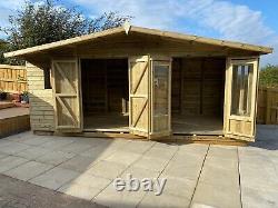Garden Shed Summer House Tanalised Super Heavy Duty 18x8 19mm T&g. 3x2