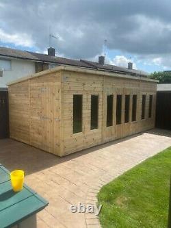 Garden Shed Summer House Tanalised Super Heavy Duty 20x10 19mm T&g. 3x2