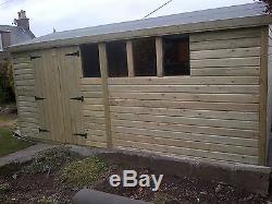 Garden Shed Tanalised Super Heavy Duty 16x10 Apex 19mm T&g. 3x2