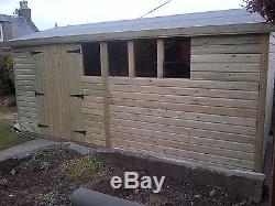 Garden Shed Tanalised Super Heavy Duty 16x8 Apex 19mm T&g. 3x2