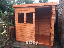 Garden Shed Tongue & Groove Pent Full Heavy Duty Wood Including Roof & Floor
