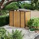 Garden Shed Tools Storage House Apex Outdoor Lockable Door Brown Wooden Grain UK