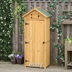 Garden Shed Utility 3 Shelves Wood Outdoor 77 x 54.2 x 179cm Brown